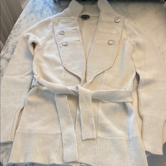 Cream Knit Cardigan with Belt - Picture 1 of 4